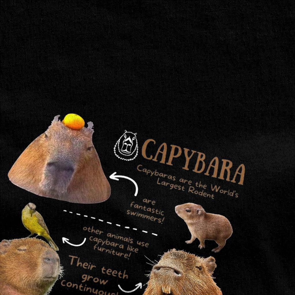Crazy Capybara Fun Facts T-Shirts Men Women Cotton Cute Capybaras Tees Shirt Gift Idea Clothes