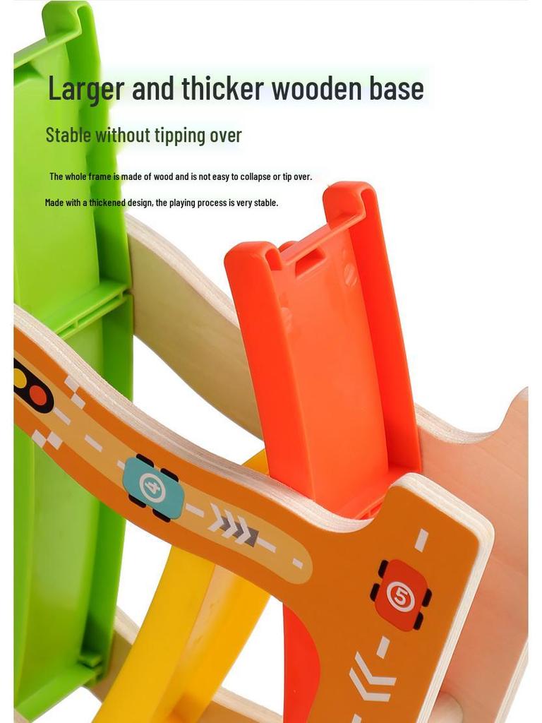 Holz Trägheitsgleiter Auto Bahn & Parkplatz Puzzle Spielzeug für Kinder ab 3 Jahren