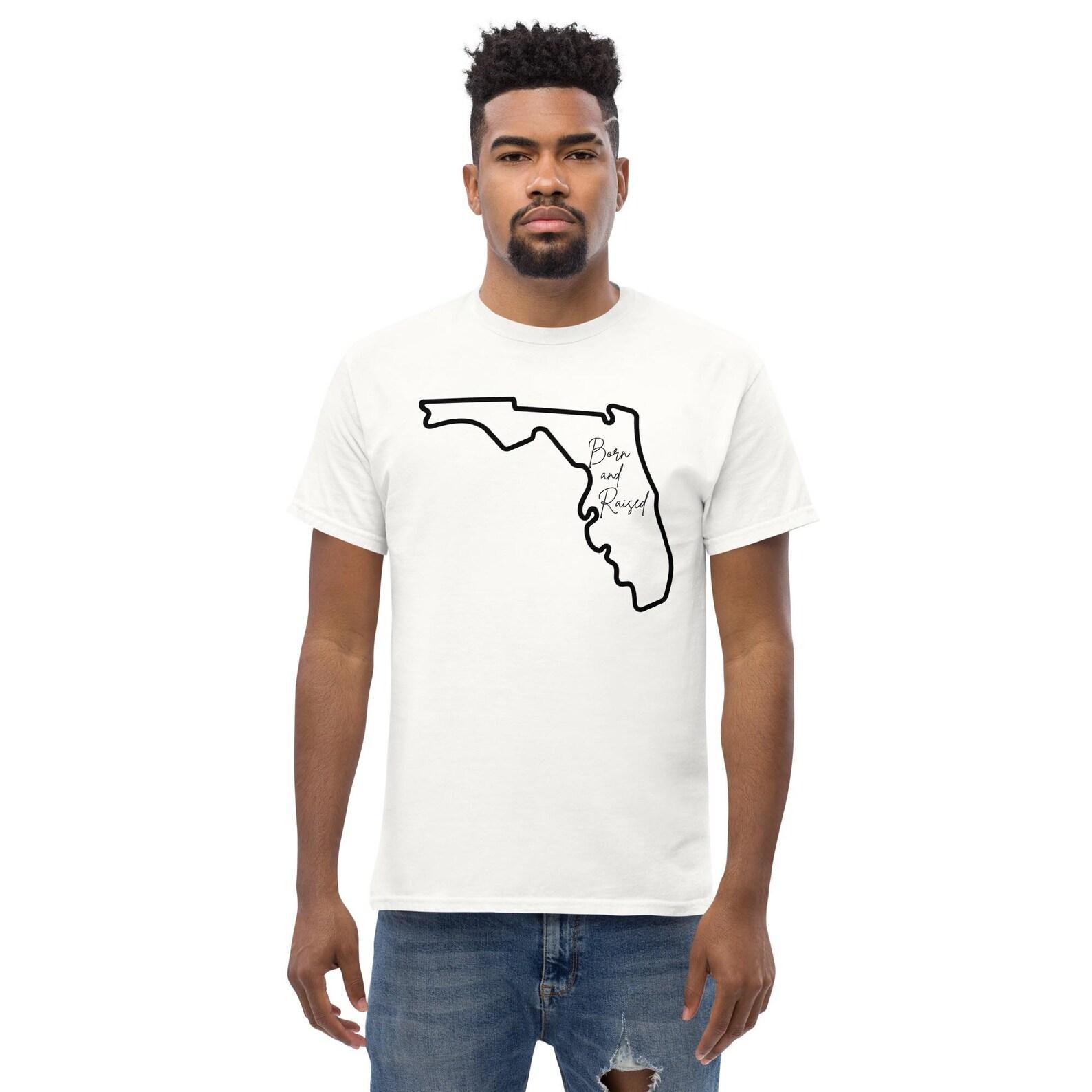 Florida Born and Raised Premium Unisex Tee (Black) | Sunshine State | Florida Pride Graphic Apparel 4XL