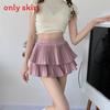 Pleated Mini Skirt With Stretch Polyester For Daily Wear And Dance Practice