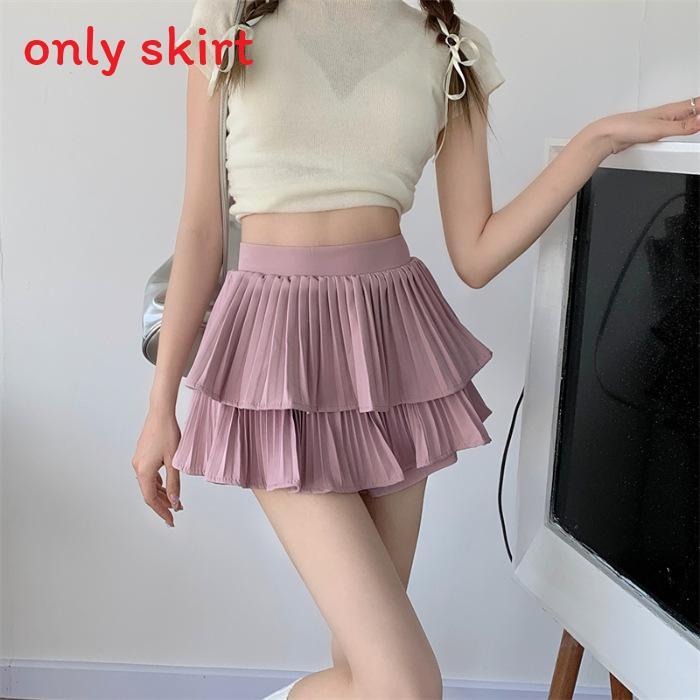 Pleated Mini Skirt With Stretch Polyester For Daily Wear And Dance Practice