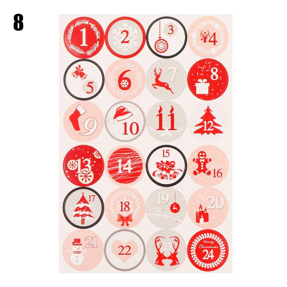 Weihnachtsdekoration Selbstklebend Adventskalender Zahl Papieraufkleber Verpackungsetiketten Weihnachtsetikett