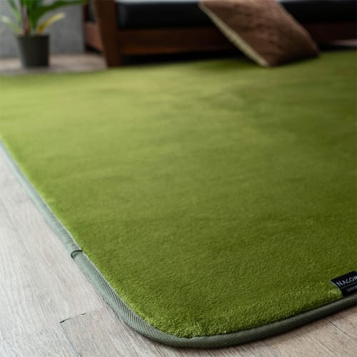 Sayan Sayan Washable Microfiber Rug, Nagomi, 190x190cm, 2 Tatami Mats, Olive, Foldable