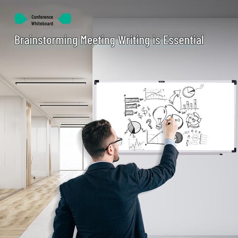 Deli 33138 Magnetic Dry Erase Whiteboard - 180x90cm