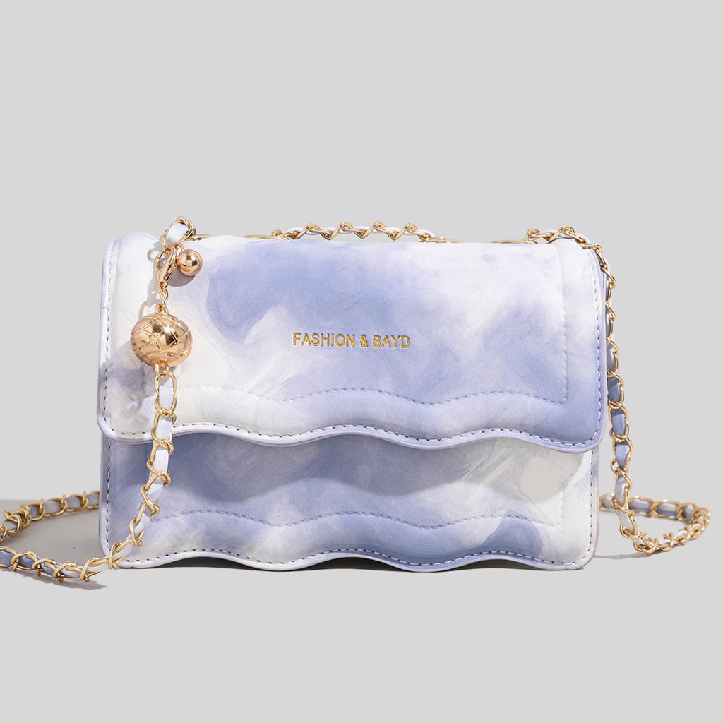 IELGY Female Bag Simple Ladies One-Shoulder Messenger Chain Small Square Bag