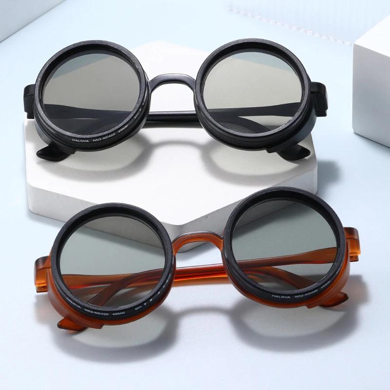 Nd Dimming Glasses Men Polarized Sunglasses Women Driving Fishing Goggles Steampunk Outdoor Shades Retro Round Uv400 Sun Glasses