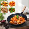Lightweight Carbon Steel Wok Gas Stove Non-Coated Round Bottom Stir-Fry Pan 30-36cm Women-Friendly Kitchen Cookware