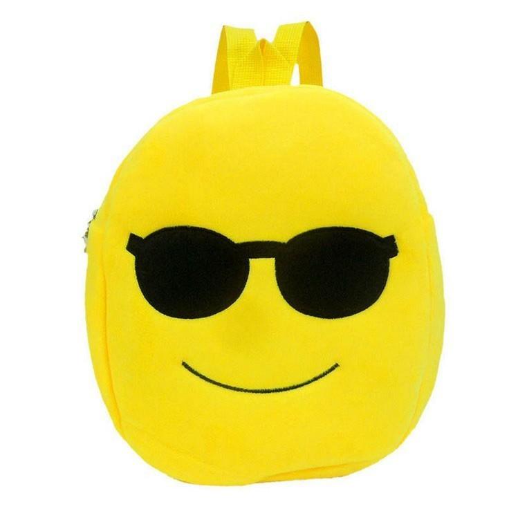 Adorable Cute Smile Emoji Face Backpack For Kids Crafted With Plush Material
