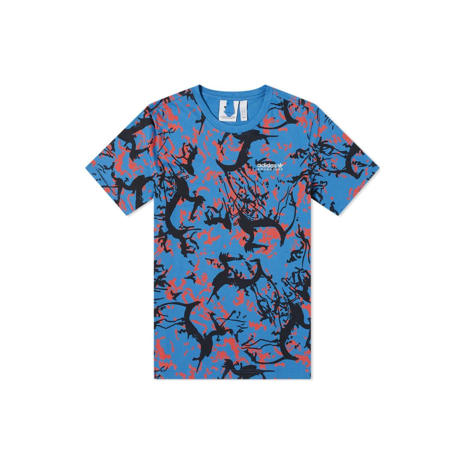 

Мужская футболка с круглым вырезом Adidas Originals Adventure Allover, синие H09061