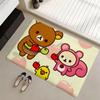 Floor Mat Eco Flannel Doormat Non-Slip Odorless Indoor Soft Short Plush Floor Rug R-Rilakkuma Anime