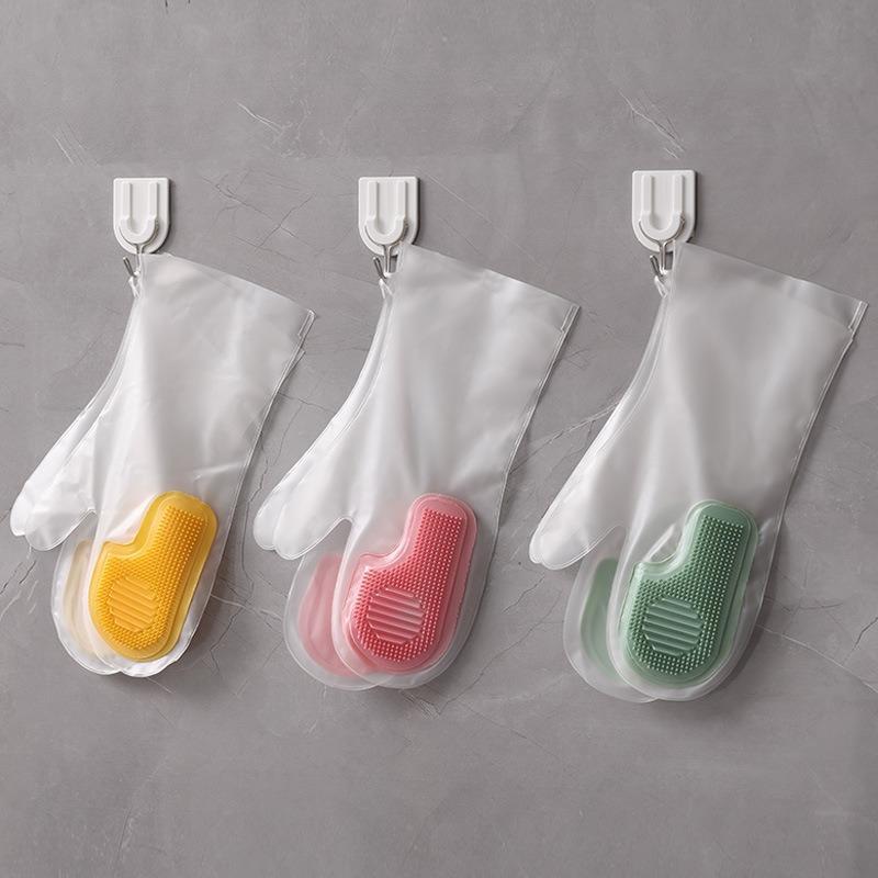 Household Dishwashing Gloves Kitchen Cleaning Brush Waterproof Durable Non-Slip Cleaning Gloves Kitchen Supplies