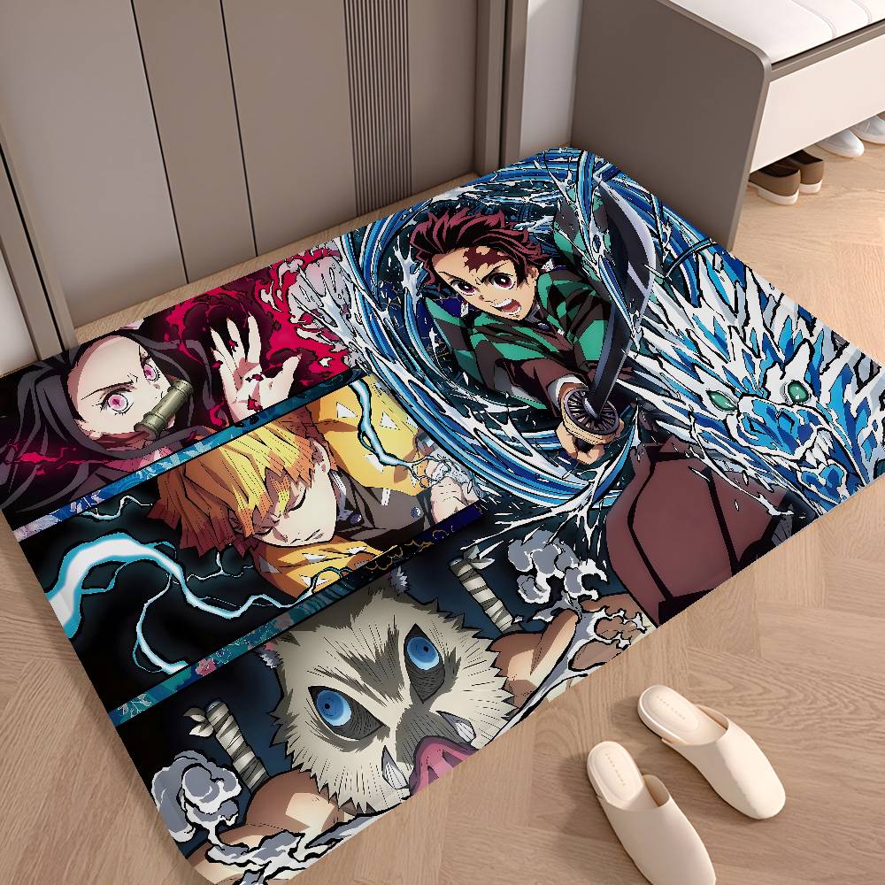 Anime Demon Slayer Floor Mat Retro Multiple Choice Living Room Kitchen Rug Non-Slip Modern Home Decor