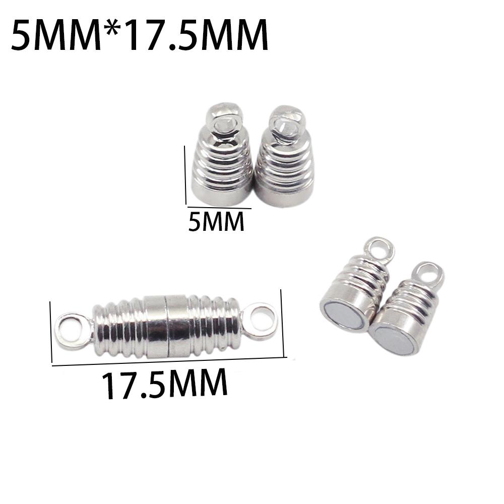 10pcs/lot Rhodium Color Magnetic Clasps Stainless Steel For Leather Bracelets Necklace Connectors Jewelry Findings Making DIY