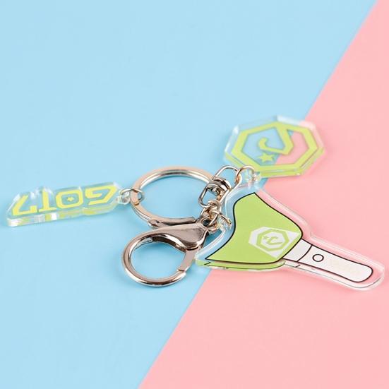 Creative Acrylic K-POP BTS EXO Twice Double-sided Keychain Transparent Pendant