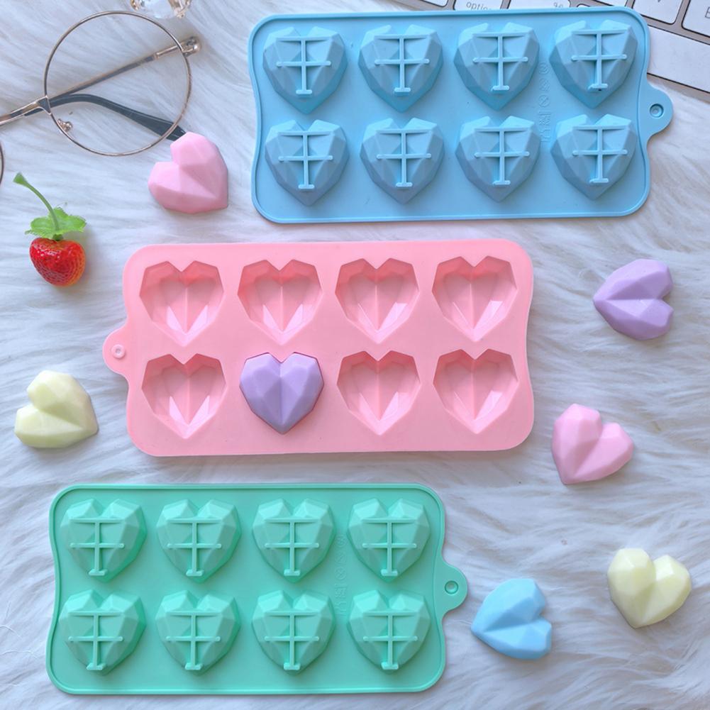 Food Grade Silicone Mold Chocolate Mold Silicone 8-cavity Heart Silicone Mold for Baking 3d Love Shaped Chocolate Candy Tray