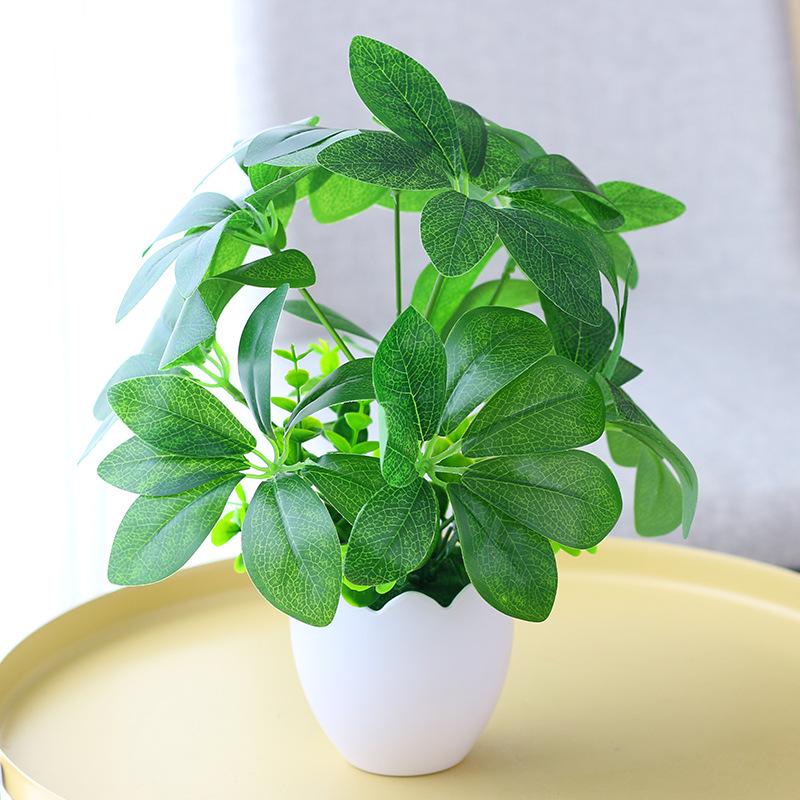 Ornements de Plantes Artificielles Vertes Premium pour Bureau - Décor Herbe et Fleurs en Soie