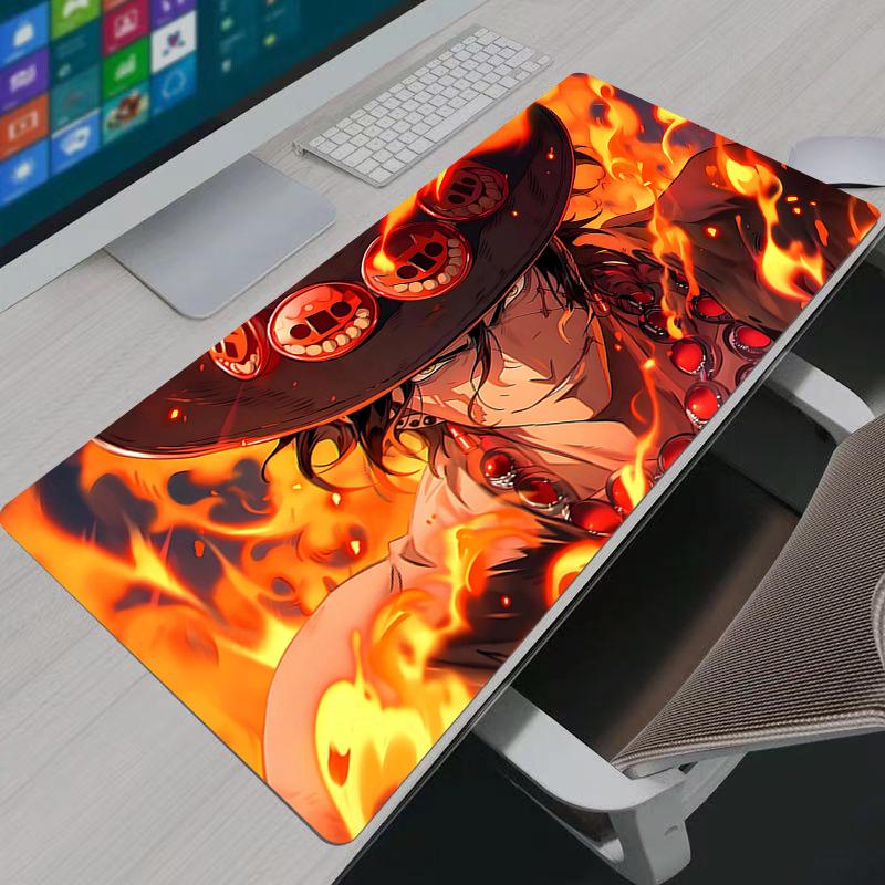 One Piece PortgasD Ace Mouse Pad Notbook Large Keyboard NonSlip Rubber Computer Carpet Desk Mat PC Gamer MousePad Youth Gifts