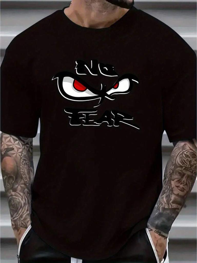 T-shirt Unisex con Stampa Grafica "NO FEAR"