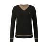 FILA Golf Series Fashion Simple Personality Casual Sports Pullover Long Sleeve Knitted Sweater Women sweater Deep-Black A11W545412FBK
