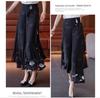 Women's Summer Chiffon Wide-Leg Culottes: High-Waisted, Split, Loose, Slimming, Nine-Tenths Length.