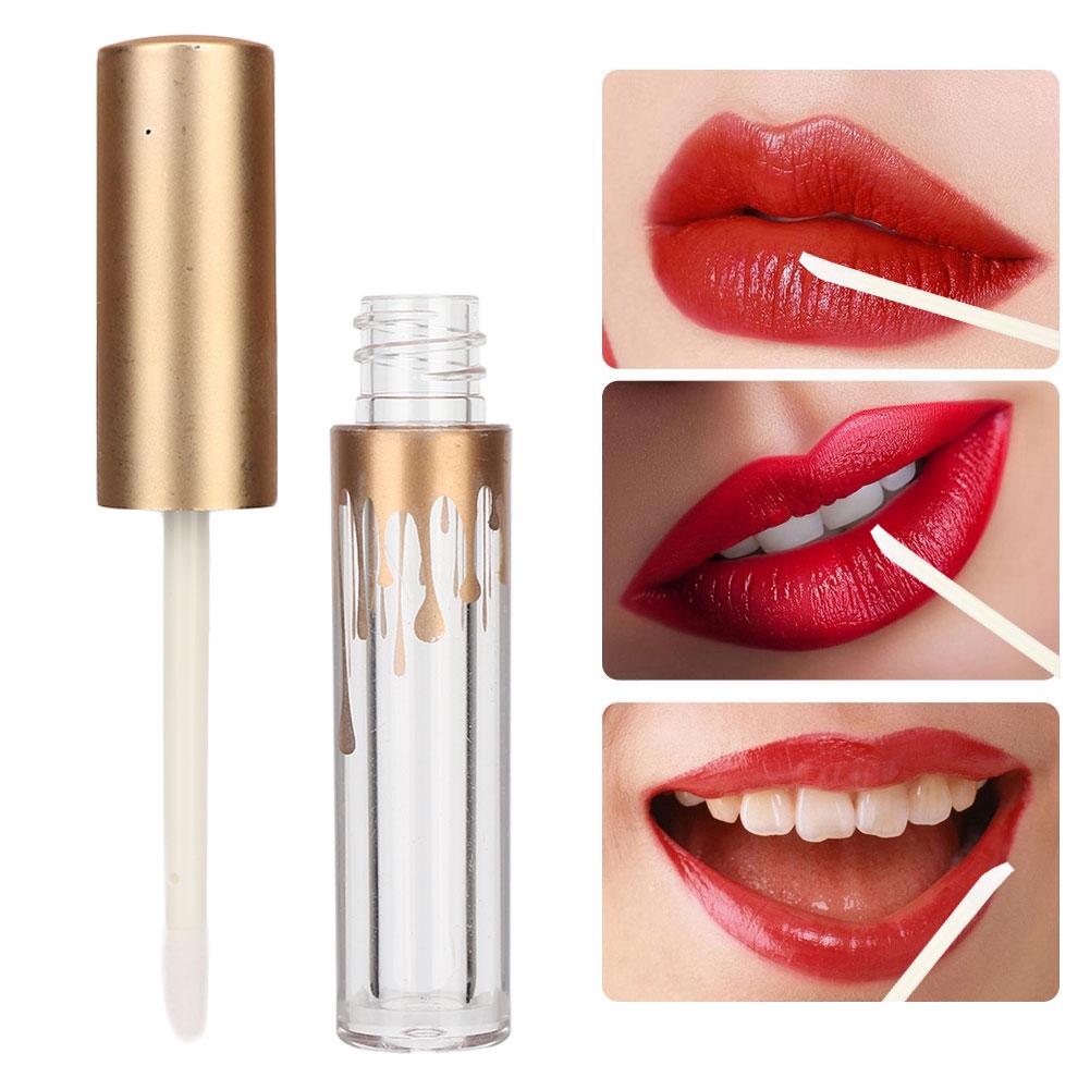 10pcs Empty Lip Gloss Tube DIY Lipstick Bottle Container Makeup Tool (2.5ml Pc Matte Gold Cap)