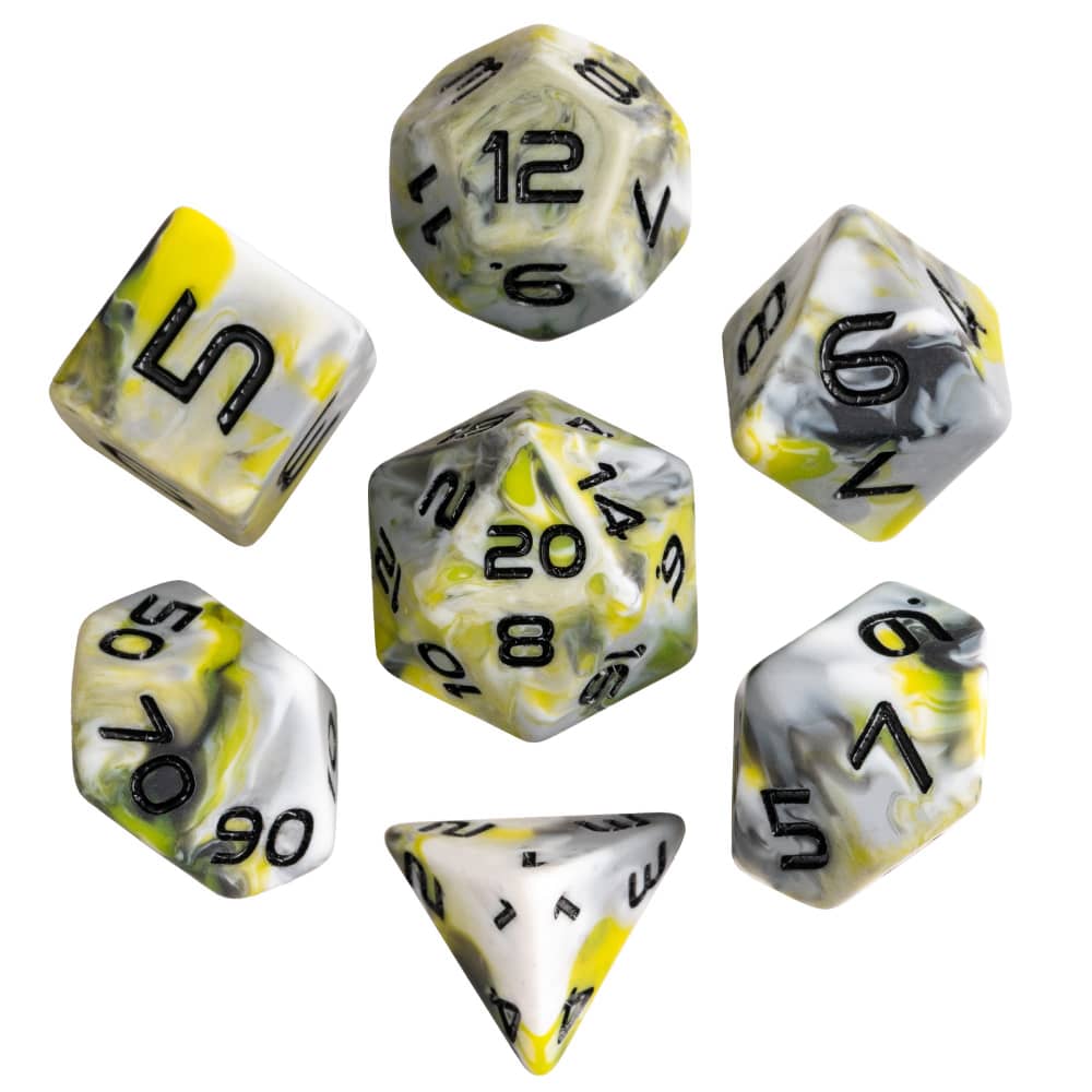 Cusdie Camo DND Dice 7-Piece RPG Polyhedral Dice Set Resin D20 D12 D10 D8 D6 D4 D% for D&D Pathfinder Cthulhu Tabletop Games