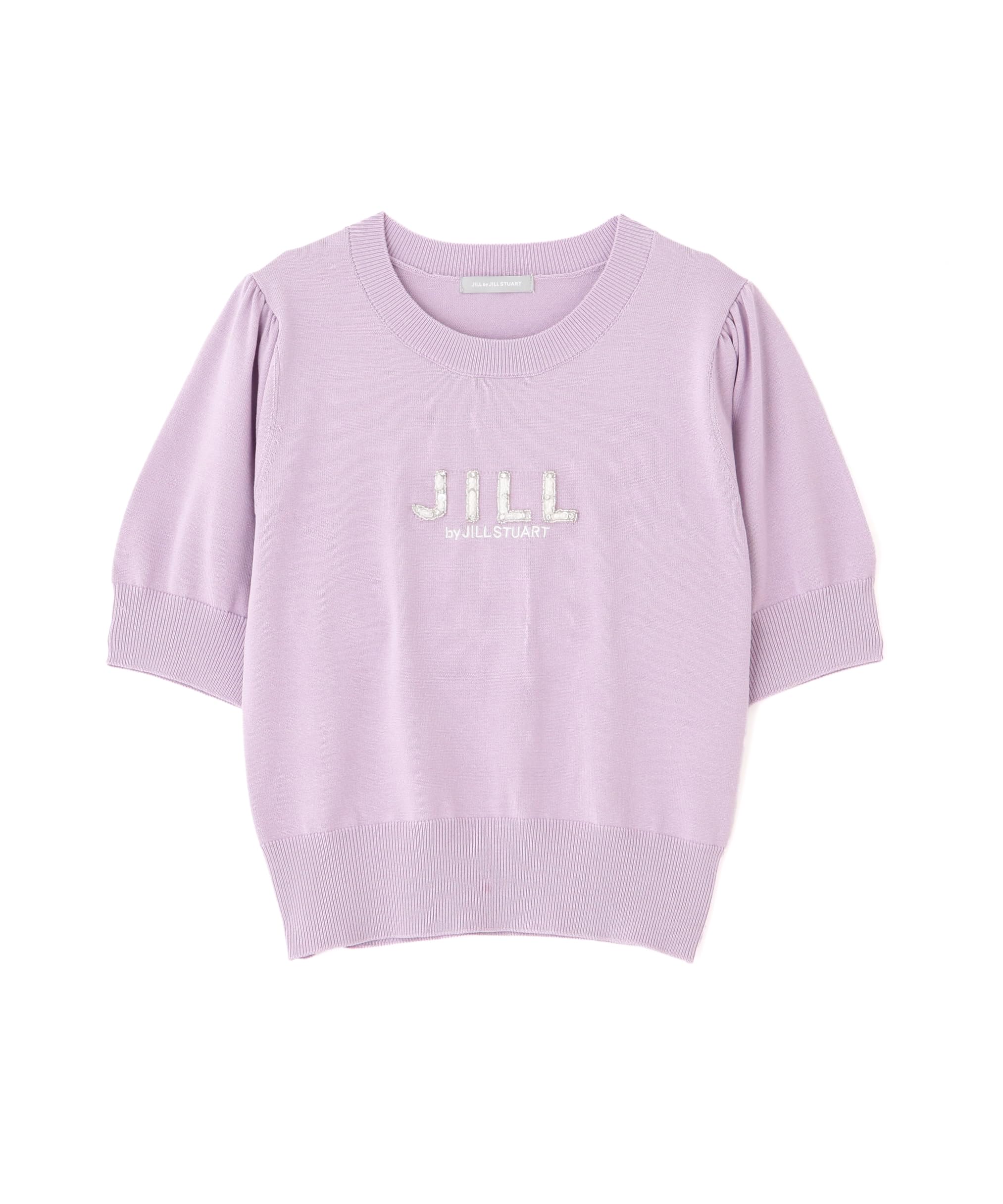 

Топ трикотажный Jill by Jill Stuart с рукавами-буфами и мини-логотипом из жемчуга, женский, лавандовый