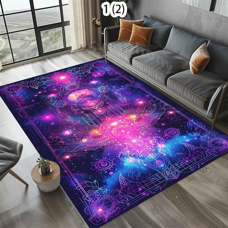 3D Magic Circle Starry Sky Carpet Mat Rug Home Decoration Living Room Bedroom Floor Decor Astrology Neon Space Non Slip Rugs