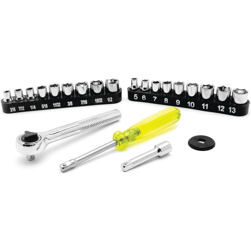 Performance Tool 1950 40-Piece Socket Set for Mechanics and DIY Enthusiasts - Durable and Versatile Tool Kit for Automotive and