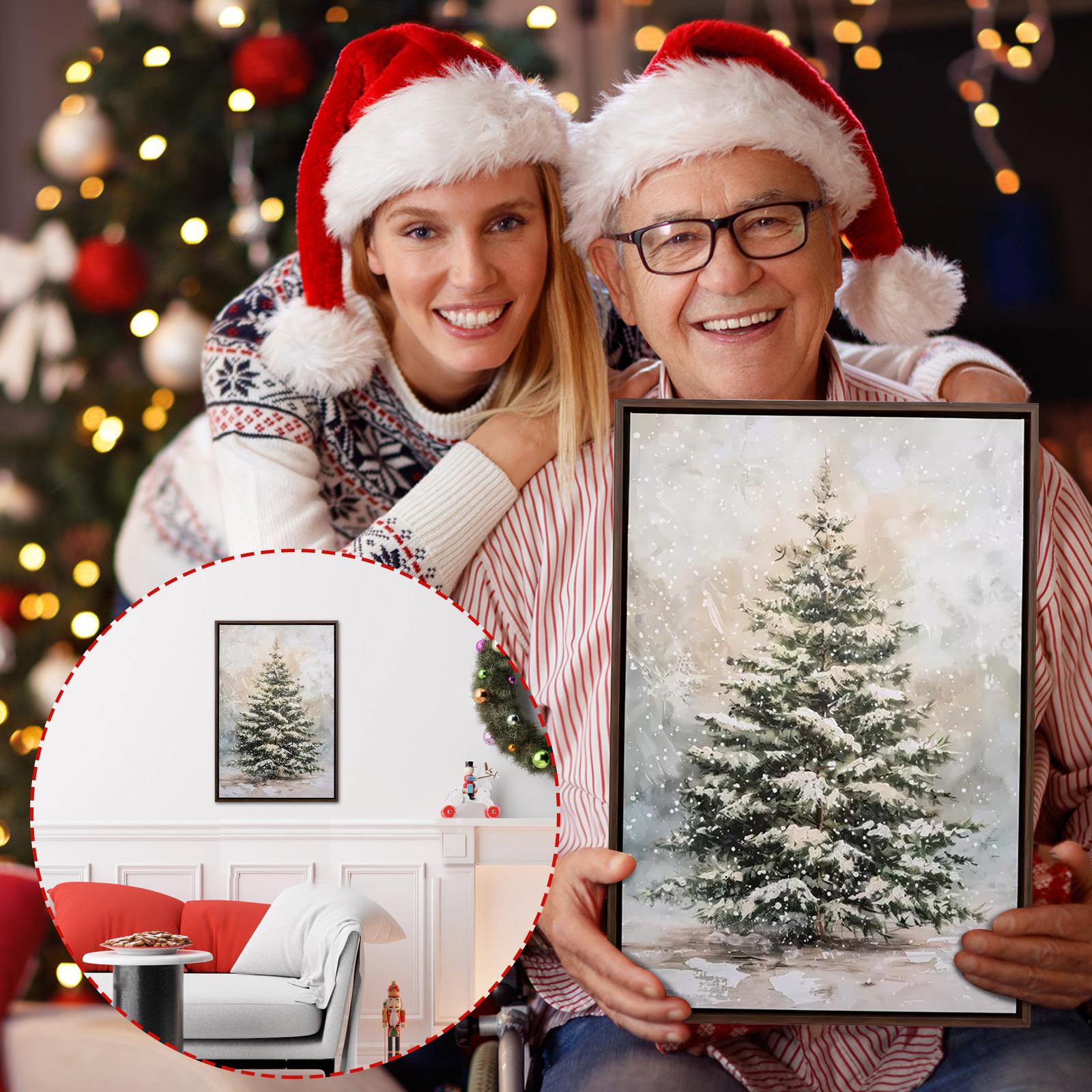 

Снежное дерево Светящийся холст Реквизит для настенного украшения One Size