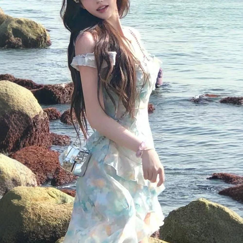 The sea of twilight, sweet in summer, small fresh floral show Spice girl dress women's summer new
