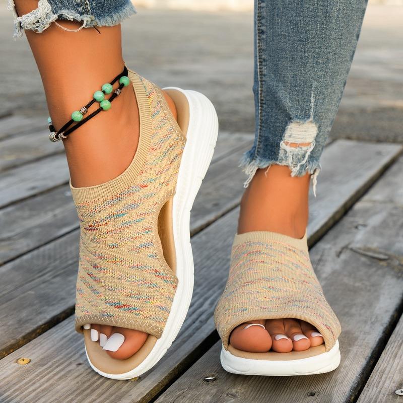 Low-heeled Women's Sports Shoes Thick-soled Fish-mouth Casual Sleeve Sandals Large Size