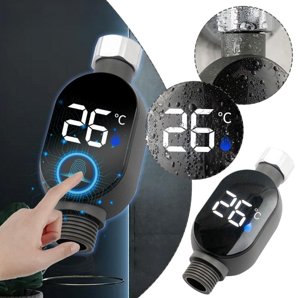 Shower Water Thermometer with LED Display 0℃~99℃ Accurate Temperature Measurement | Waterproof Smart Meter For Home Bathroom Use