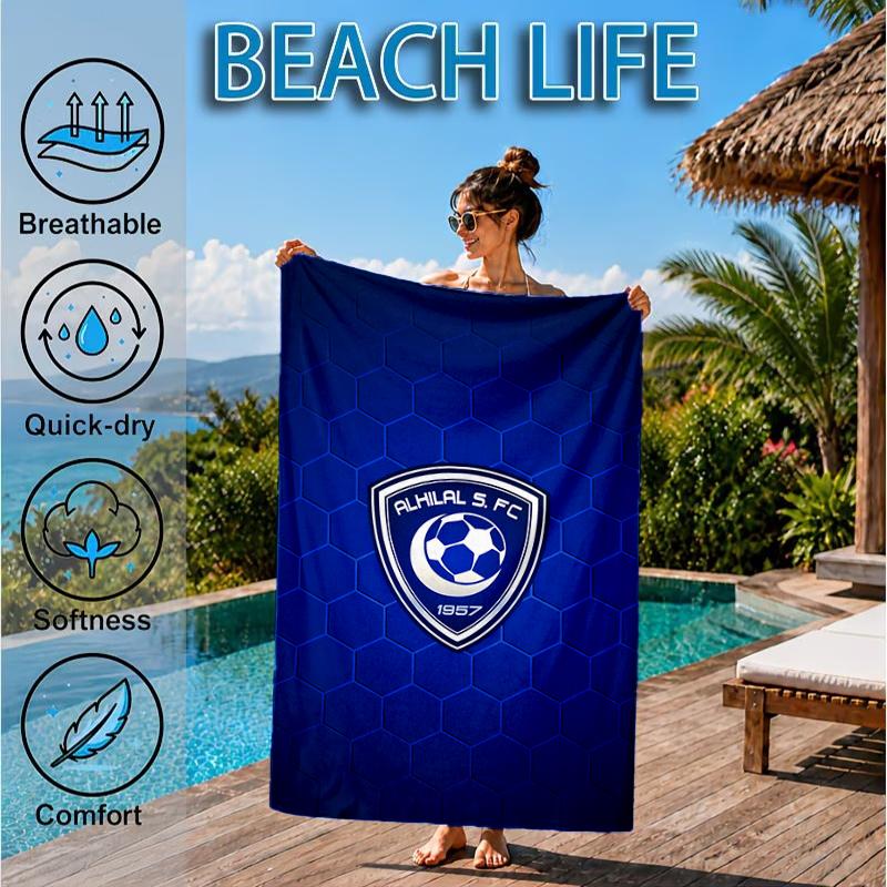 Blue Football Team Beach Towel, Microfiber Beach Towel, Perfect For Pool, Beach, Travel, Home Decor Beach Party Fan Gifts