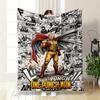 The Image Showcases a Hero Center Stage with Action-packed Manga Panels. for All Seasons Blanket Lunch Break Throw Gift