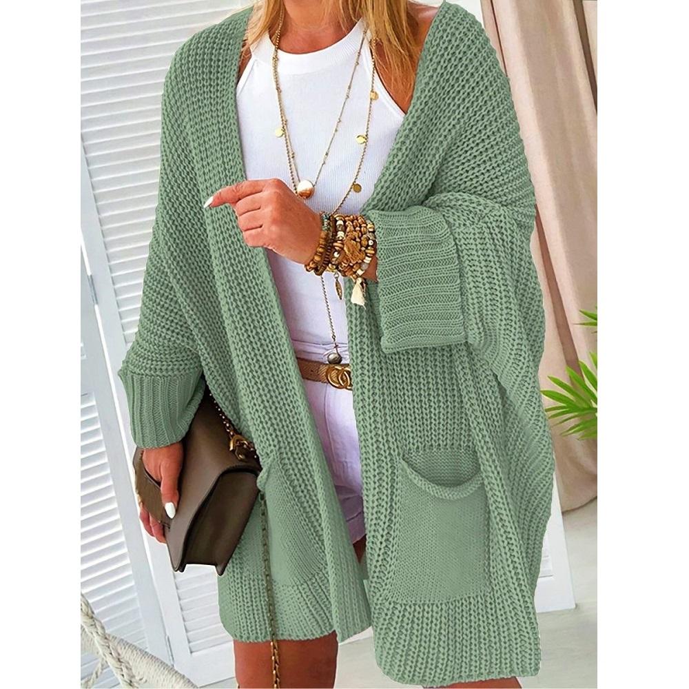 Dámské podzimní zimní pletené svetry kardigany kabáty dámské nadměrné volné dlouhé svetry svrchní oděvy