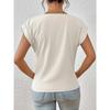 Elegant Short Sleeved Top for Spring and Summer Solid Color V-neck Women's T-shirts