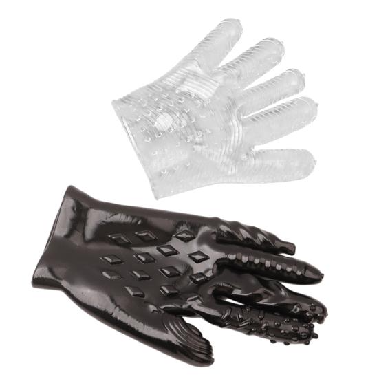 Spiked Pleasure Massage Glove TPE Textured Fisting Mitt with Raised Dots Flexible Body-Safe
