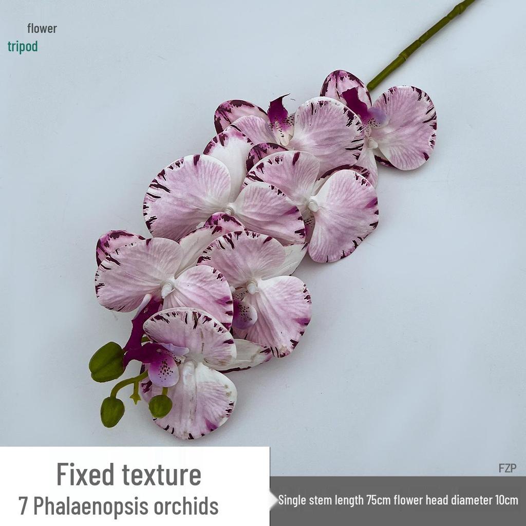 Set of 7-Head 3D Phalaenopsis Artificial Flowers for Home & Wedding Decor