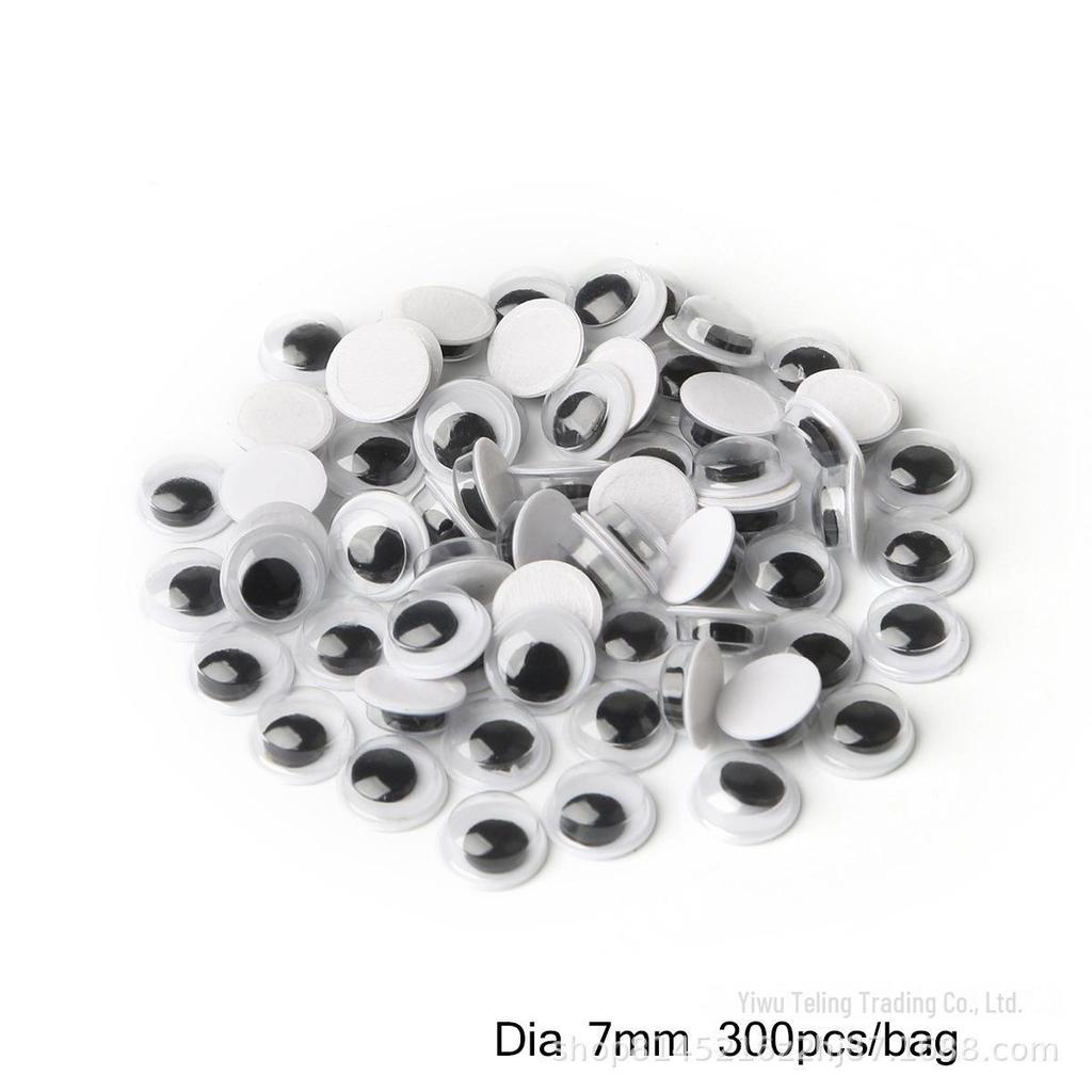 Pre-made DIY Toy Animal Accessories: Adhesive Black and White Moving Eyes for Kids
