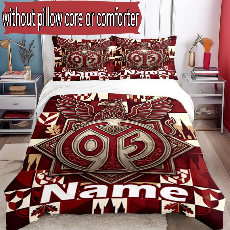 3pcs Duvet Cover Set (1*Duvet Cover + 2*Pillowcase, Without Core), Custom Name 05 1FSV Mainz 05 Pattern Bedding Set, Home Bedroom Decor Gift