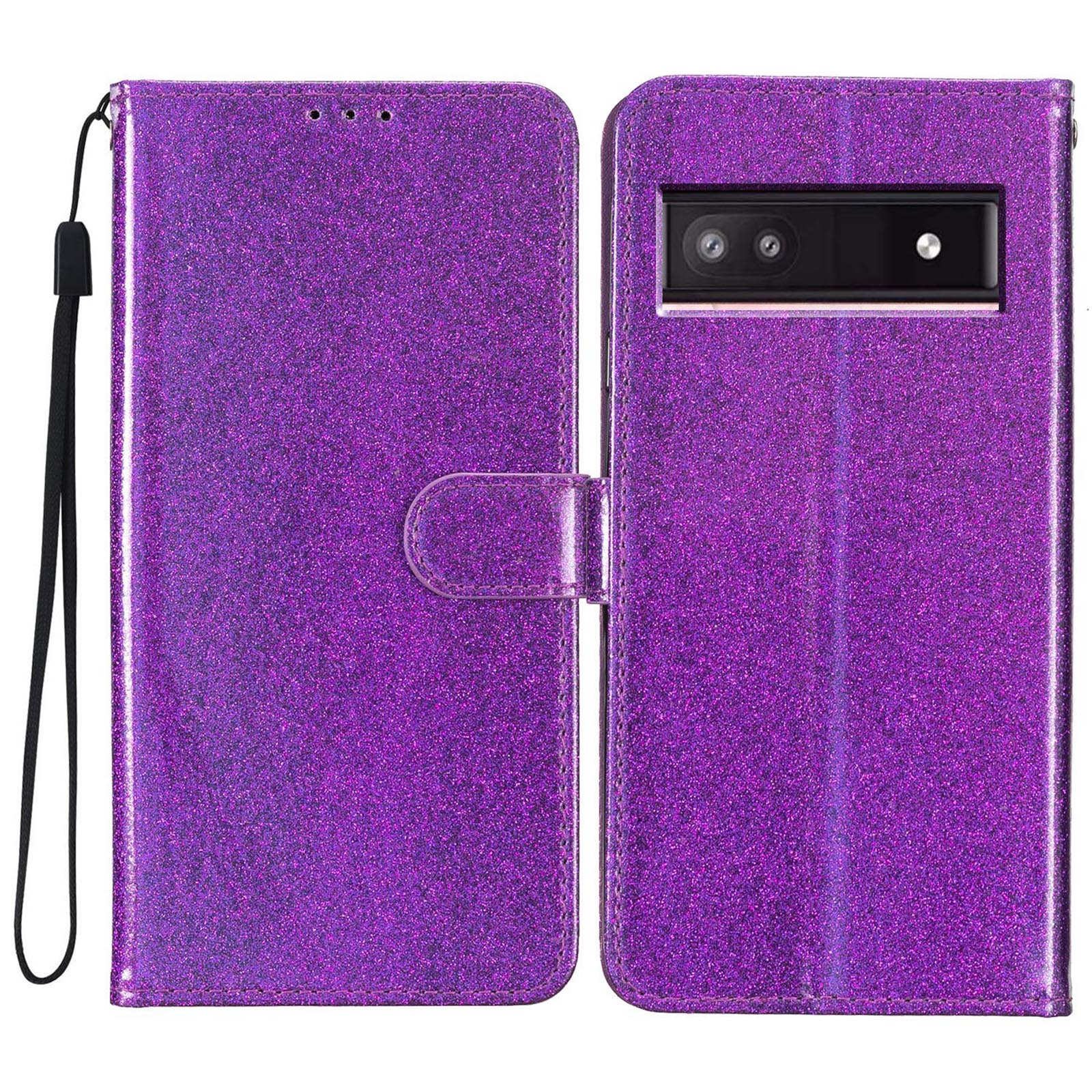 

For Google Pixel 9a Wallet Case Glitter Anti-Scratch Leather Phone Cover Stand E