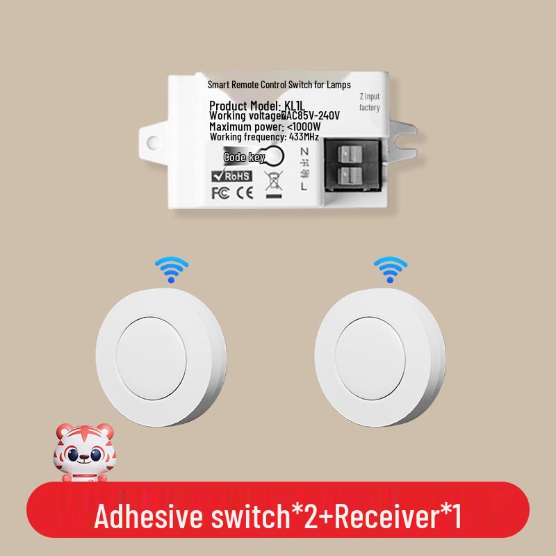 Smart Wireless Double Control Light Switch - No Wiring Needed, 220V Remote Master-Slave System