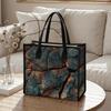 Stylish Cracked Pattern Tote Bag Large Capacity Portable Casual Daily Handbag for Outdoor Shopping Travel
