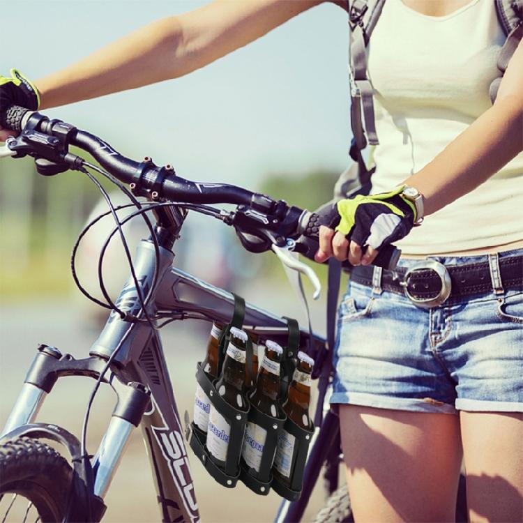 Bike Beer Bottle Carrier with Handle Folding Bottle Carring Bag Holds 6 Bottles