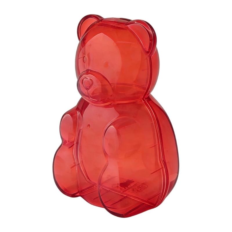 Transparent ABS Candy Bear Jar With Lid For Food Storage And Home Decoration Gummy Storage Container