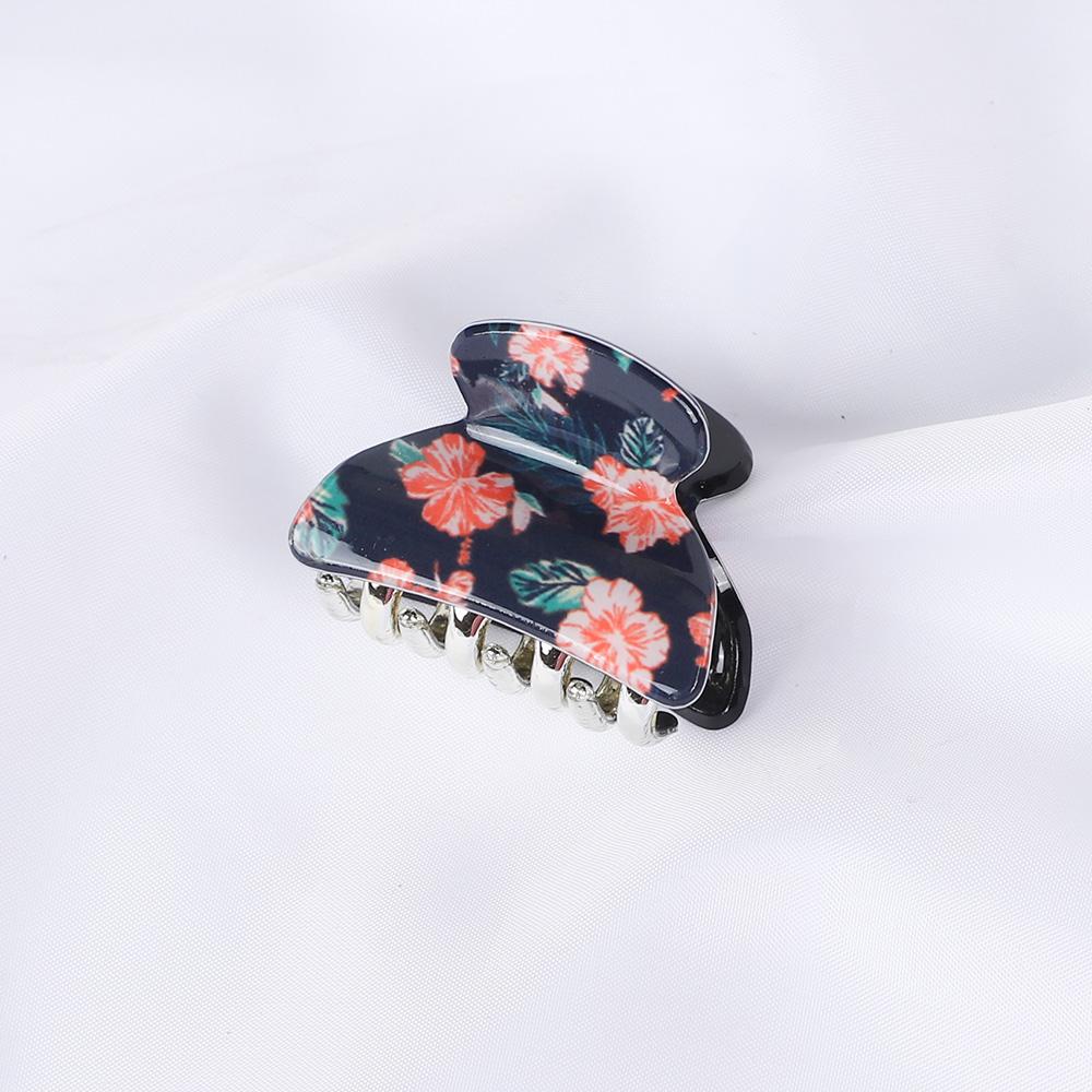 Acrylic Floral Sweet Small Hair Claw Clips Women Girls Plastic Print Crab Barrettes Clips Hair Clamps Hairpins Hair Accessories