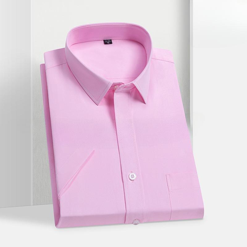 Summer Youth Men's Short Sleeved White Shirt Work Clothes Professional Work Casual Shirts Business Casual Formal Top