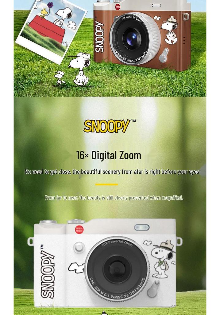 SNOOPY Retro Campus Student HD Selfie Flip Screen Mirrorless CCD Camera