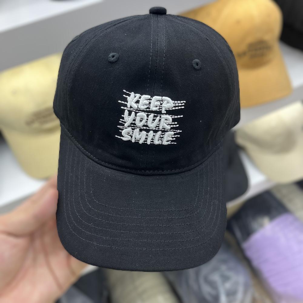 New High quality Pure Cotton Baseball Cap for Female Student Couples Bent Brim Sports Hat Korean Style Versatile Baseball Cap for Men